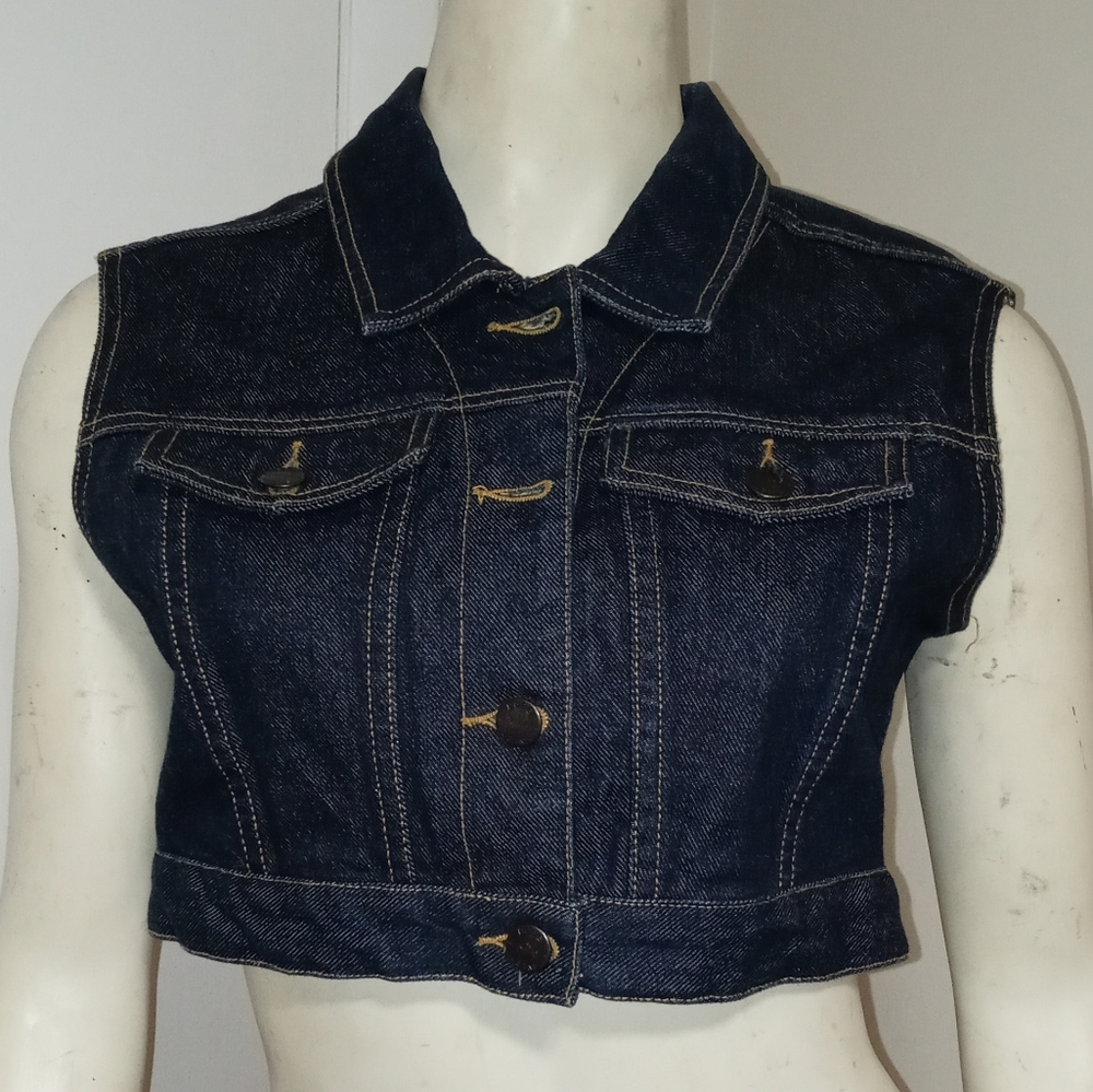 BCBG MazAzria Denim Vest Size S